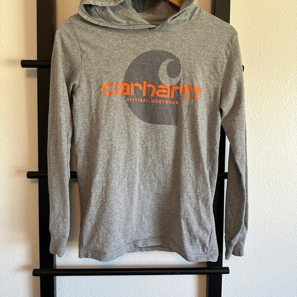 Carhartt Other - Carhartt Gray Hoodie with Orange Logo